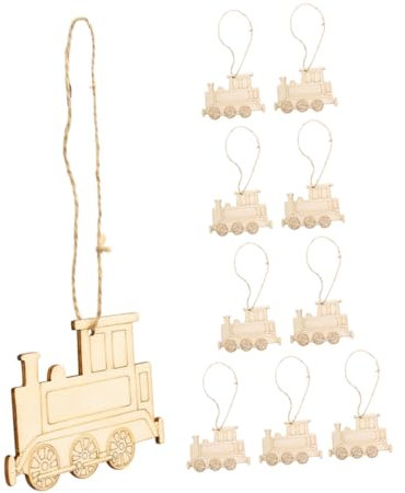 HOODANCOS Holzzug Holzscheiben 10 Stück 10 x 7 x 0,3cm Rohlinge Zum Bemalen Und Basteln Für Partys Und Wohnraum