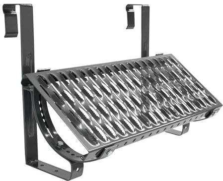Decket Laufrost für Dach & Schornstein, Set Typ D mit Dachtritt, Haltern | Befestigungen & Befestigungsschrauben; Trittfläche für Dacharbeiten; Laufgitter; 150 cm Länge; Schwarzgrau
