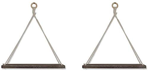 Giwnhvx 2 HäNgende Regale, Wand Regal, DREI Eckige Baumwoll Seil Regale, HäNgende Schaukel Regale ()