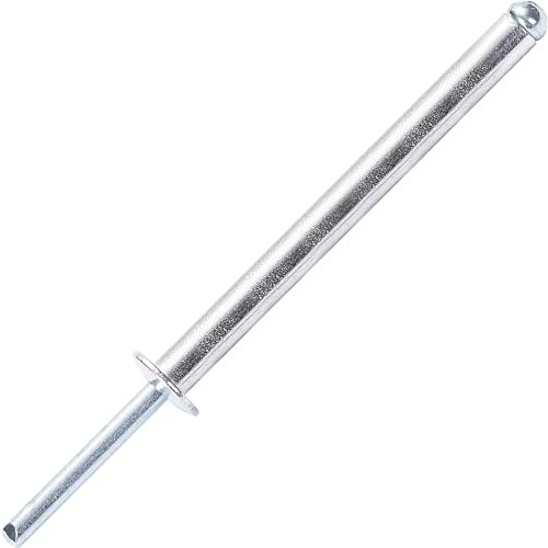 Blindnieten aus Aluminium extra lang, kuppelförmiger Kopf, Stahlschaft – DIN 7337 A – Für dicke Bleche (Ø4,8x50mm - 50 Stück)