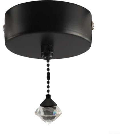 Bathroom Ceiling Light Pull Cord Switch, Ceiling Pendant Lights, With 150Cm Chain, For Bathroom Chandeliers Accessories(Black)