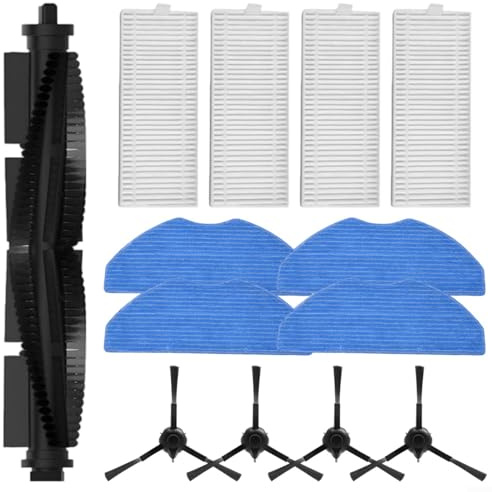 Kit di accessori per aspirapolvere robot per Tefal per X-Plorer 70/140/140+/75 S Max (4 panni moci+spazzola principale+4 spazzole laterali+4 filtri), set di pulizia multi-superficie 5 in 1 con