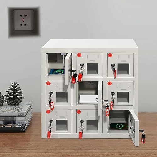 Jievmrs Handygarage Handy-Ladestation für Den Klassenraum, Handy-Schließfach mit Ladefach für Mitarbeiter, Telefon-Organizerschrank mit 9 Fächern für Unternehmen