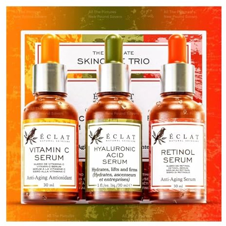 Skincare Face Serum Set, Vitamin C, Retinol & Hyaluronic Acid, Anti-Aging, Brightening & Hydrating Serums, Skin Care Gift Set, 30ml Each, Pack Of 3