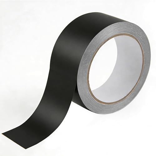 HATOVI 50mm x 55m Schwarz Matt Aluminium Klebeband, Selbstklebend Hitzebeständig Alu Dichtband Tape, Aluminiumband für Dämmung ofenrohr auspuff kaminanschluss