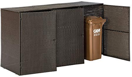 MERXX Mülltonnen-Box f. 3 Mülltonnen a 240 l RATTANOPTIK - (28951-210)