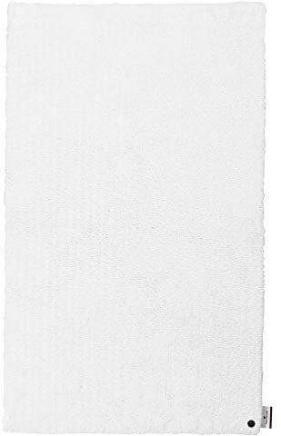 TOM TAILOR Badematte, Badvorleger aus Baumwolle, rutschhemmend, saugfähig, Farbe:Weiß, Größe:70 x 120 cm