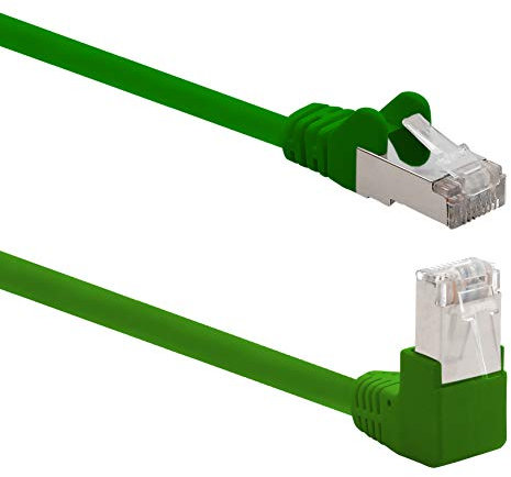 1aTTack.de 366139 Cat.6 Netzwerkkabel Winkel 90 Grad 0,5m - grün - 1 Stück - Cat6 Patchkabel (SFTP PIMF) 1000Mbit/s Rj 45 Stecker - 1 x 0,5m Meter grün