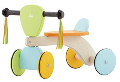 Pastel Baby Buggy | Sevi | Rutschfahrrad mit Rädern für Kinder. Frühe Sevi-Holzspiele | 36x38x52cm | Ride-On aus Holz | Modell 83076