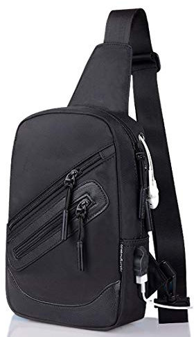 DFV mobile - Rucksack Tasche Umhängetasche Nylon für myPhone C-Smart Pix - Schwarz