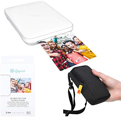 Lifeprint Imprimante Photo et vidéo Portable 3x4.5 (Blanc) kit de Voyage