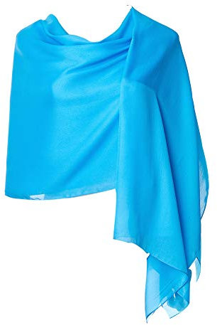 CYZLANN Damenschals aus 100% Seide, lang, leicht, für Damen, Lake Blue, One size