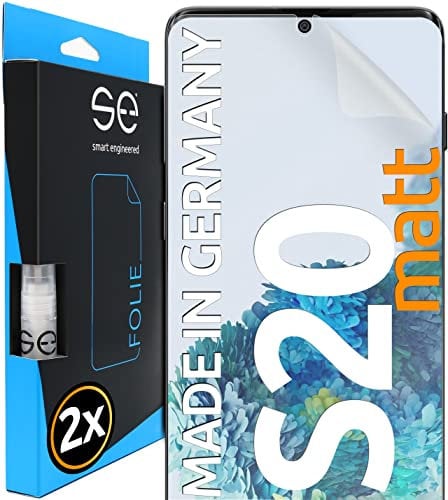 2x se® 3D SCHUTZFOLIE Entspiegelt für Samsung Galaxy S20,Anti-Staub, 100% Fingerabdruck & FaceID kompatibel, einfache blasenfreie Installation, Ultra-Klar, Stoß-Kratzfest, aus Deutschland