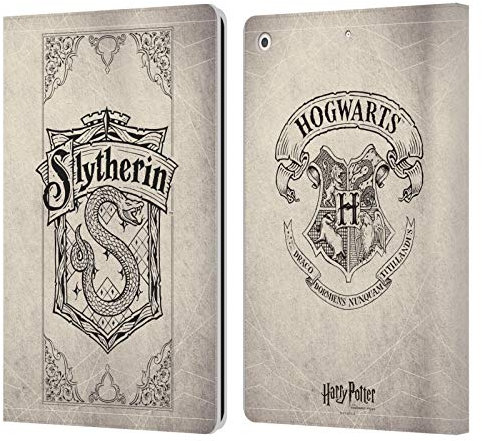 Head Case Designs Offizielle Harry Potter Slytherin Pergament Sorcerer's Stone I Leder-Wallet-Hülle Kompatibel mit Apple iPad 10.2 2019/2020/2021