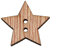 SiAura Material - 100 Stück Furnierplatte Knöpfe Scrapbooking Pentagram Stern 19mm - 18mm, Natur, 2 Löcher I Zum Nähen, Basteln und Dekorieren