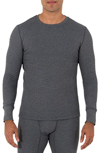 Fruit of the Loom Mens Recycled Waffle Thermal Underwear Crew Top (1 and 2 Packs)