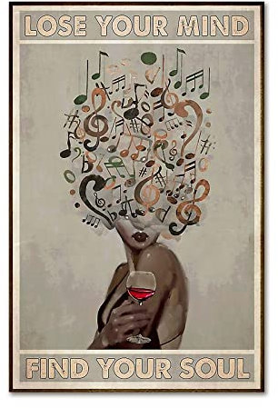 BACJUOPLDArt Vintage Retro Poster 'Lose your mind find your soul', Wanddekoration, Hochformat, ohne Rahmen