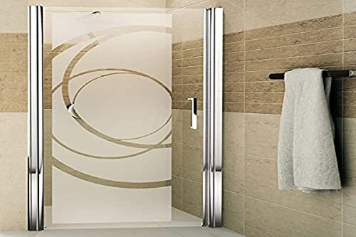 Sticker porte de douche Courbes design - Sticker muraux Salle de Bain - Autocollant décoration Salle de bain - 95 X 35 CM