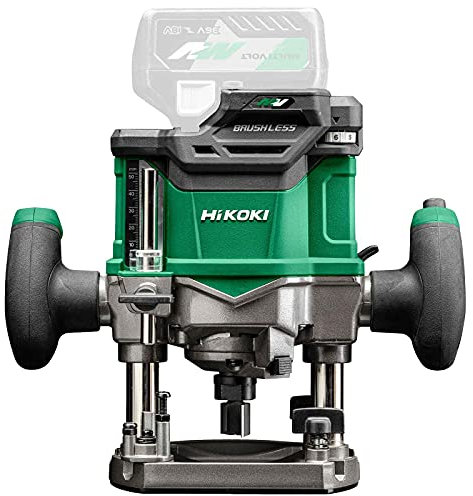 HiKOKI Fresatrice a Batteria - 36 V, Li-Ion, Pinza 6/8/12 mm, Profondità di Immersione 50 mm, Brushless, LED, Soft-touch - Con Accessori e Valigetta - Senza Batteria/Caricabatterie
