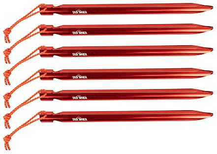 Tatonka Zelthering/Tent Peg Pro 19cm (6 Stück) - Ultraleichte Zeltheringe aus Aluminium und mit Y-Profil - 19 cm lang und in gut sichtbarem Rot - Im 6er-Pack