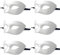 LECMACY Lot de 6 masques vénitiens de Rome pour homme et femme, demi-visage pour bal masqué, fête sur le thème de Mardi Gras, taille unique (blanc pur)