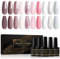 Shining She Gel Nail Polish, 10 Colours Pink White Grey Glitter Pastel Gel Polish Set Soak-Off UV/LED Nail Polish Gel Manicure for Nail Art Salon DIY Home, 8ML