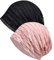 XYIYI Damen Mütze Chemo Hut Slouchy Kopfbedeckungen Kopf Wraps Krebshüte (2Stück Jalousien Schwarz-Rosa-BB)