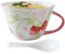 NIUKOMY Tasse à Déjeuner Grande 600ML, Tasse à Café avec Cuillère, XXL Grande Tasse à Thé en Céramique avec Anse, Tasse de Lait, Cappuccino, Soupe, Fraises Peintes