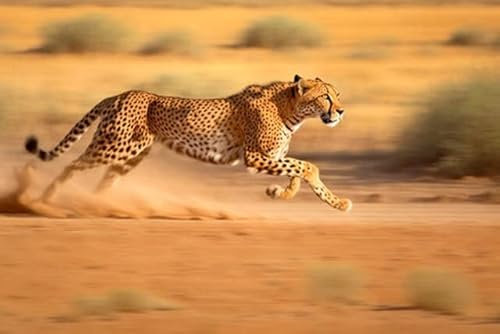 adrium Poster-Bild 60 x 40 cm: Gepard rennt schnell durch die Wüste. (202031770)