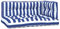 vidaXL Palettenkissen 3 TLG., Kissen für Gartenmöbel Hocker Sofa, Wasserabweisendes Sofakissen, Sitzkissen Palettenpolster, Blau Weiß Gestreift Stoff