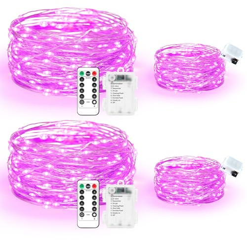 Maxee 4 Stück LED Lichterketten Set, 2 x 20m Lichterkette Batterie mit Timer