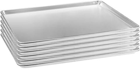 HARDURA Aluminum Baking Sheet Pan 18”L X 26”W X 1”H Cookie Sheet, 6Packs, For Oven in Bakery & Restaurant, Kitchen