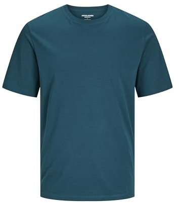 Jack & Jones T-Shirt uni à col Rond pour Homme, Vert Bouteille, L
