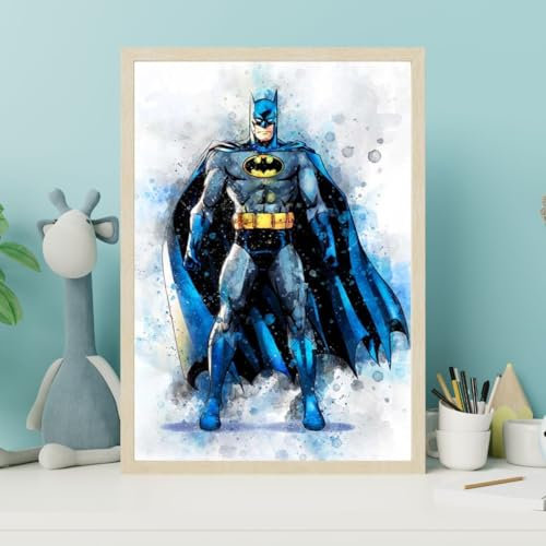 Ma Little Canv Poster Super Helden – Wanddekoration für Kinderzimmer Mädchen oder Jungen – Marvel Spiderman, Hulk, Captain, Ironman Thor und Batman | ohne Rahmen, 30 x 40 cm (Batman)