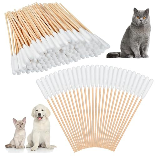 Akamino 300 PCS Dog Qtips, 6 Inch Cotton Swabs for Dogs and Cats, Pet Cotton Ear Buds for Dog Ear Care, Long Bamboo Cotton Sticks for Dog Ear Cleaning Solution