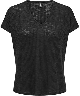 ONLY Damen Onlmila S/S V-Neck Top Box JRS T-Shirt (1er Pack)