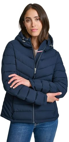 Tommy Hilfiger Damen Essential Lightweight Packable Puffer Jacket Daunenalternativer Mantel, Marineblau, XL