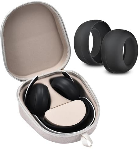 Yaowanguan Hülle Reise Tragetasche & Silikon Schützende Ohrpolster Schweißüberzüge für Playstation Pulse Elite Wireless-Headset(Graues Hülle)