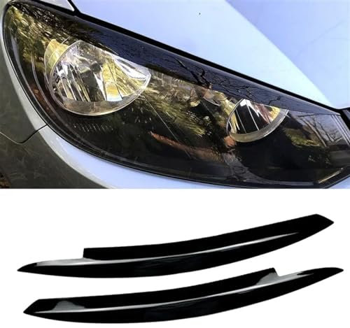 LgeQWWs Auto Scheinwerfer Lampe Augenbraue Augenlider Trim Abdeckung Scheinwerfer Augenbraue, für VW Golf 6 MK6 GTI GTR 2008-2013