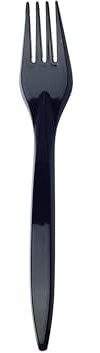 DayBays Plastikgabeln Mehrweg 18 cm | 2000 Stück Schwarz | Wiederverwendbare Plastikgabeln | Spülmaschinengeeignet | Partybesteck | Partygeschirr
