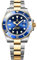 Pagani Design Herrenuhr Automatikuhr NH35 Keramiklünette Saphirglas Analog 100M Wasserdicht Herrenuhr Kalender Taucheruhr Edelstahluhr（Stahlband goldblau）