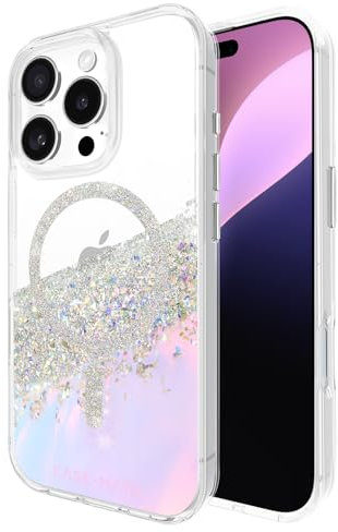 Case-Mate iPhone 16 Pro Case [Compatible with MagSafe] - Sparkly Holographic Phone Case with 12ft Drop Protection - Premium Magnetic Cover for iPhone 16 Pro - Karat Iridescent
