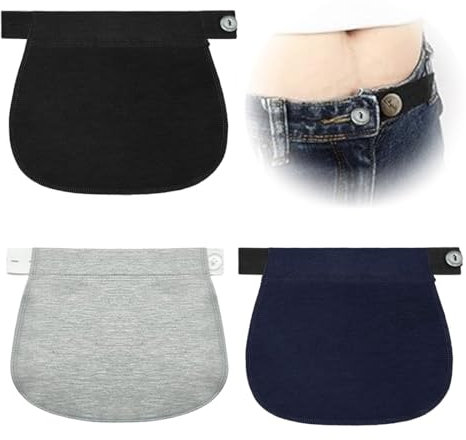 SULIUDAJI Extenseur Pantalon Ajustables pour Femmes Enceintes Extensions de Bouton Pantalon élastique de Maternité Extension de Ceinture Réglable pour Hommes Jeans Pantalons, 3 Pièces