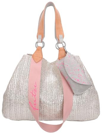 Fritzi aus Preussen Izzy Medium Limited Painted Straw Shopper Silver Nature