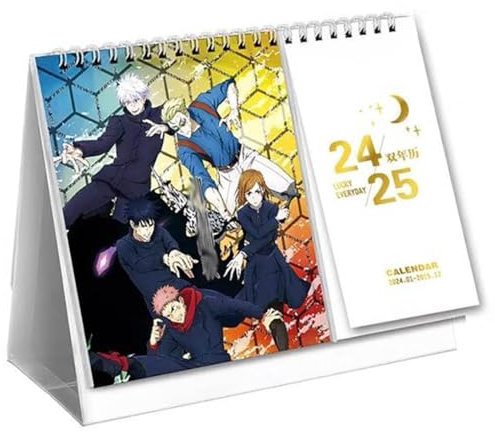 Satoru Gojos Adventskalender 2024 2025, Tischkalender Mit Loseblattwerk Jan 2024 - Dez 2025, Anime Poster Biennale Büro Kalender
