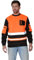 Grunge Wear® Hi Viz High Visibility Long Sleeve Sweatshirts - Men's Reflective Tape Safety Hi Vis Security Work Breathable Lightweight Workwear Round Neck T-Shirt Tops (5091 Orange, XX-Large)