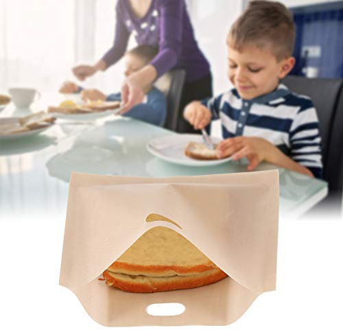 Toaster Bags, Reusable Non Stick Coated Fiberglass Microwave Heating Grilled Cheese Toaster Bags Bags for Pastries, Pizza Slices, Chicken Nuggets (16 * 18CM)