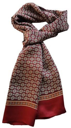 Pupatuch Halstuch Herren 100% Seide Schal Vintage Pattern Seidenschal Herrenschal