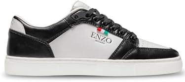 989Zé ENZO Mens Trainers Essential Runner Leather Menswear Sneaker MFW6_Shoes_Monza Black 8