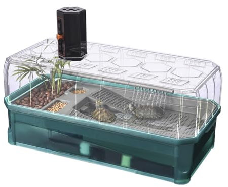 Tortues pour tortues d'eau et de terre | Terrarium Teca avec filtration multicouche | Cage pour reptiles | Kit de conteneur en plastique pour terrarium